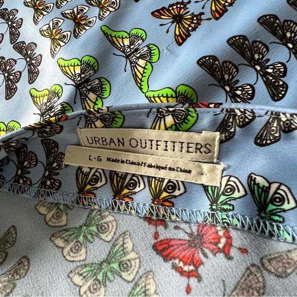 Urban Outfitters Monarch Butterfly Blue & Colorful Rainbow Modest Midi Skirt L - Picture 12 of 16